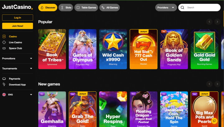 justcasino Gameplay