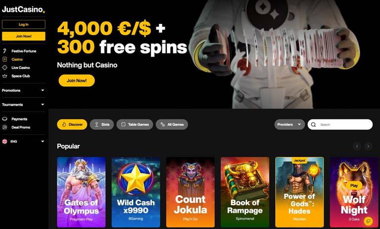 justcasino Gameplay